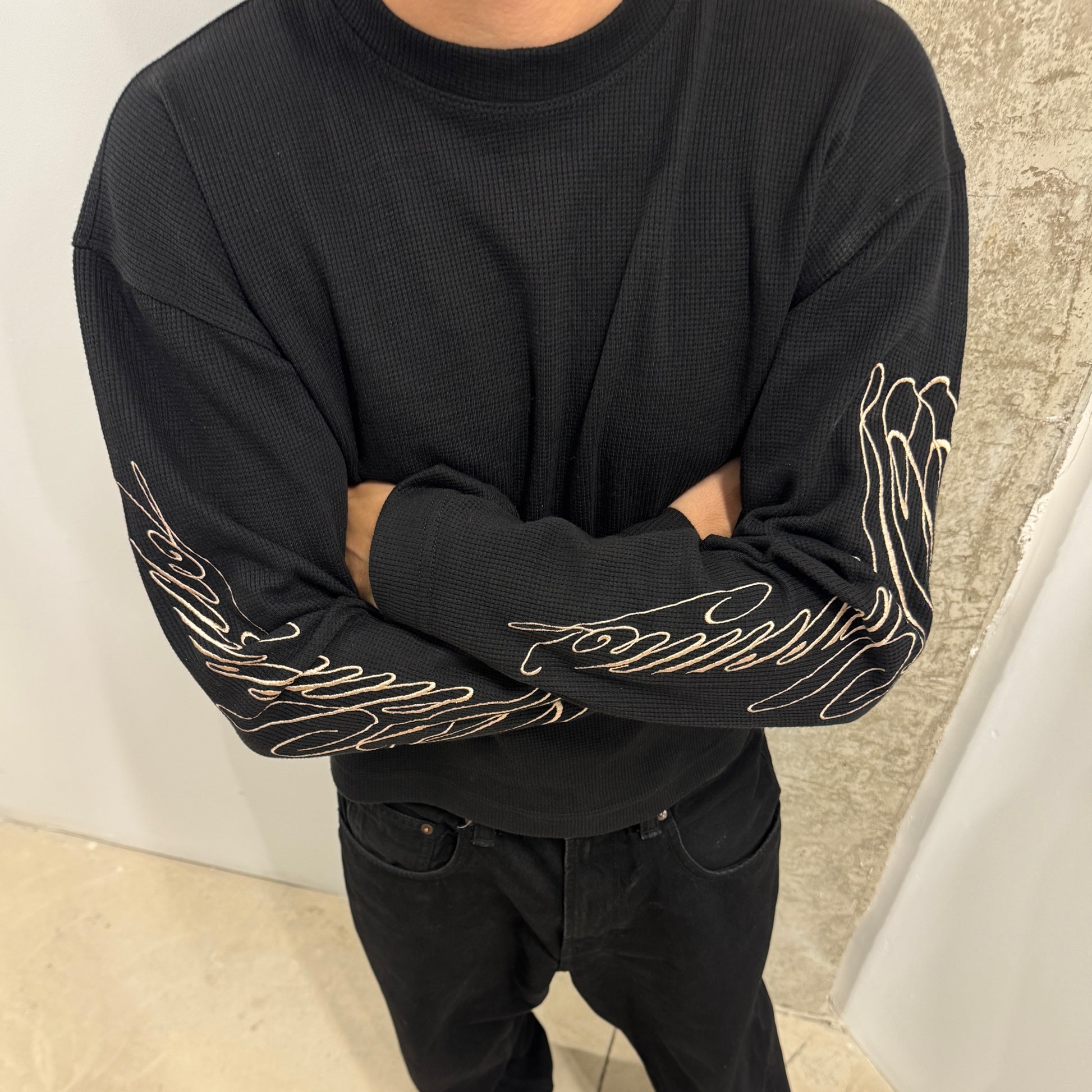 Waffle Longsleeve Black