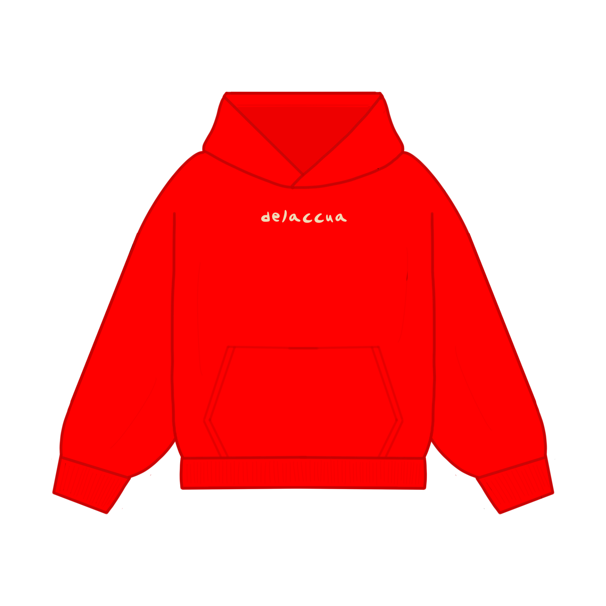 broken teddy hoodie red