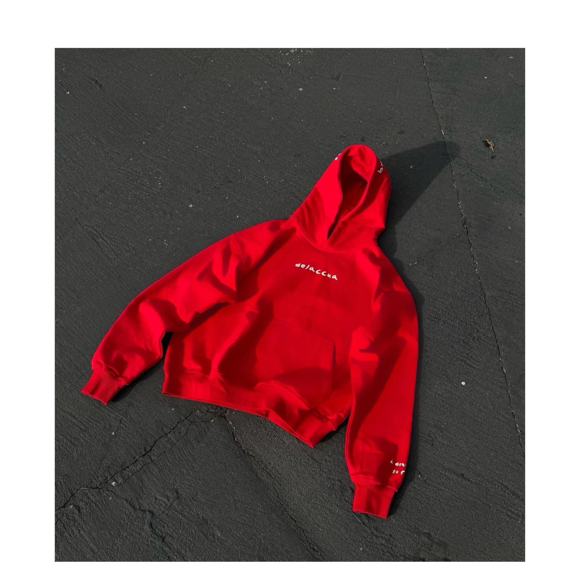 broken teddy hoodie red