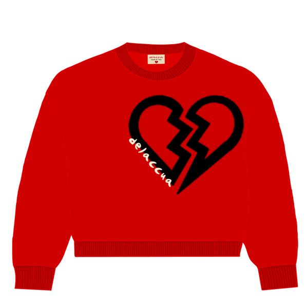 HEARTBREAK KNIT SWEATER RED